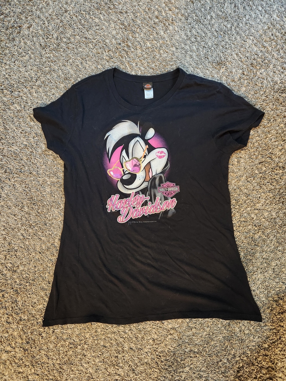 Harley-Davidson Womens Black Graphic Skunk Tee Size XXL